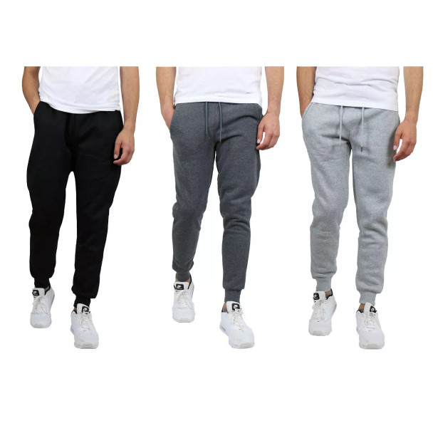 BLUE ICE MEN'S MODERN FIT JOGGER 3PACK SIZE MEN S - BLACK/CHARCOAL/HEATHER GRAY New