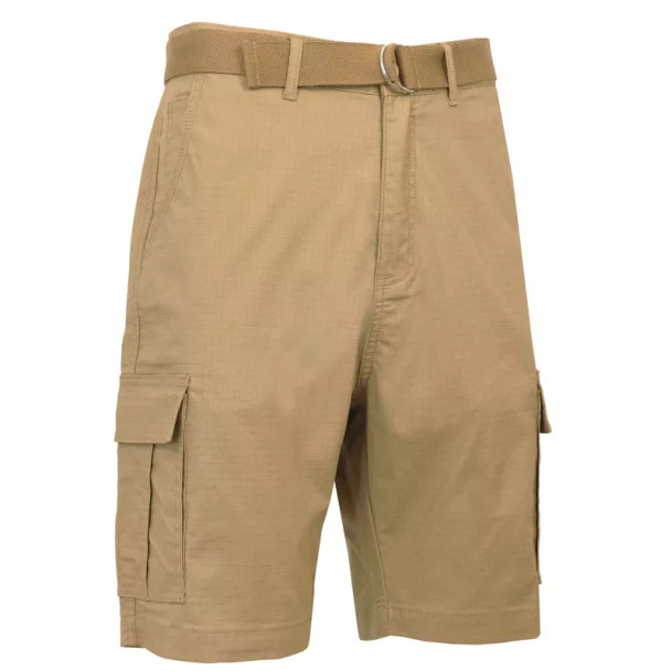 GALAXY BY HARVIC MEN'S RIPSTOP CARGO SHORTS WITH BELT - SIZE: MEN 32 - KHAKI New