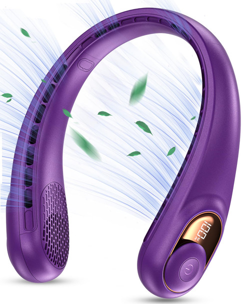 KIDEE NECK FAN RECHARGEABLE COOLING AIR VOLUME ULTRA QUIET - PURPLE