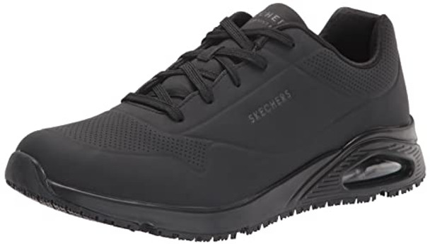200054 Skechers Men's Work Uno SR Sutal Lace Up Skech AIR Black Size 9.5