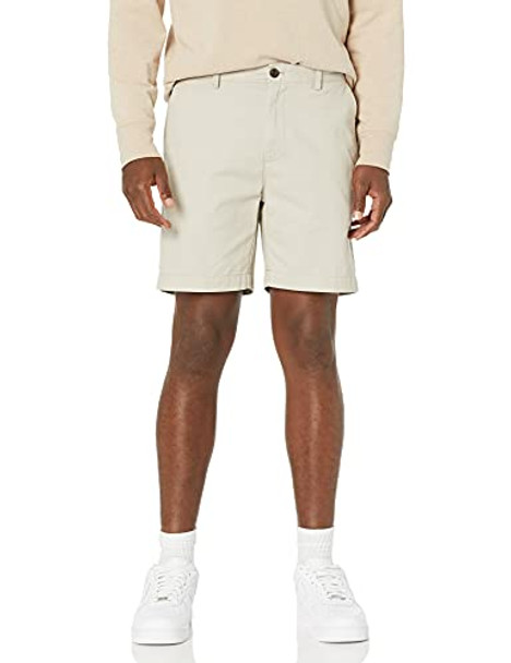 AMAZON ESSENTIALS MEN'S SLIM-FIT 7" CHINO SHORT SIZE: MEN 28 STONE New