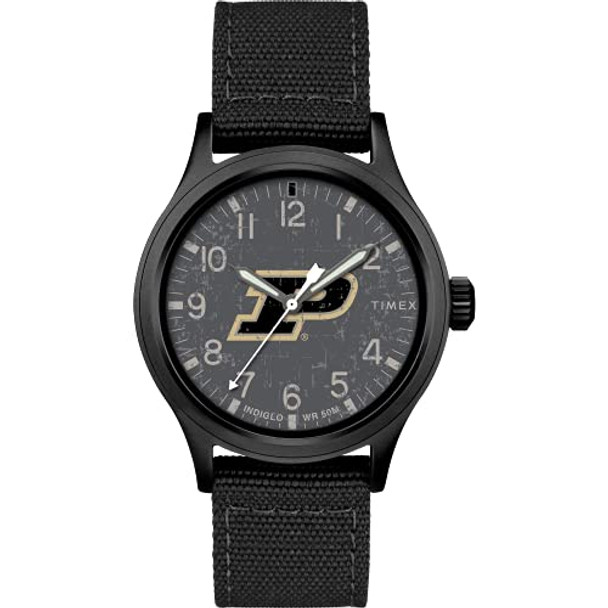 TIMEX TRIBUTE MEN'S COLLEGIATE SCOUT 40MM QUARTZ FABRIC PURDUE BOILERMAKERS New