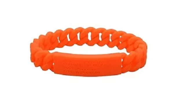 MARC JACOBS STANDARD SUPPLY BRAIDED SILICONE RUBBER BRACELET - FLUORO ORANGE