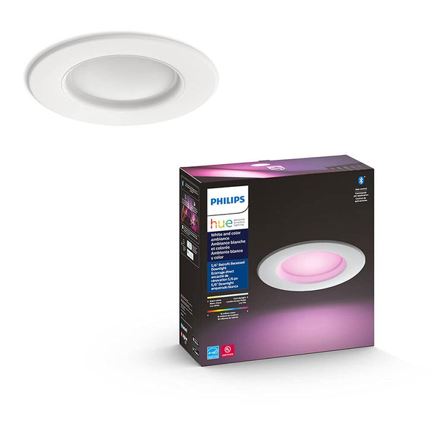 PHILIPS HUE SMART RECESSED 5/6 LED DOWNLIGHT, 700LM - WHITE New