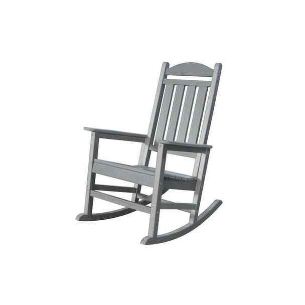 TRAPPER'S PEAK HDPE PATIO ROCKING CHAIR POLY LUMBER OUTDOOR - LIGHT GRAY