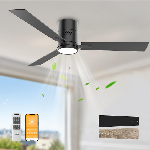 FJ1026A-3X52-B1 OPONL 52 INCH CEILING FAN LIGHT REMOTE CONTROL BLACK