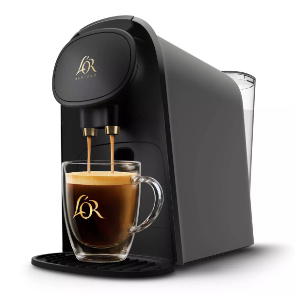 L'OR BARISTA SYSTEM COFFEE AND ESPRESSO MACHINE WITH 20 CAPSULES - MATTE GRAY