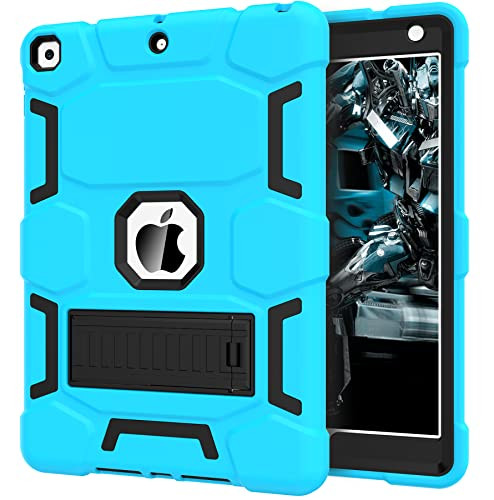 CCMAO CASE FOR IPAD 9TH GENERATION, 2021/2020/2019 WITH KICKSTAND - BLUE/BLACK New