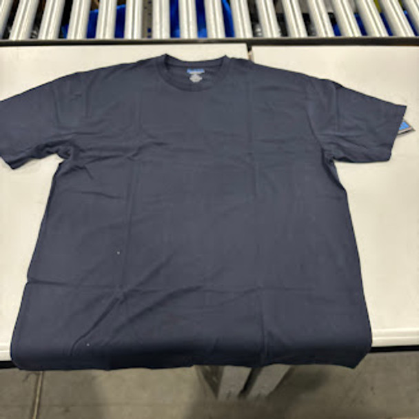 BLUE ICE PLAIN STRETCH T-SHIRT WITH SHORT SLEEVES - SIZE: MEN 2XL - NAVY New