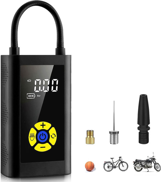 Globest Portable Tire Inflator Portable Rechargeable 4000mAh KCB-9537 - Black