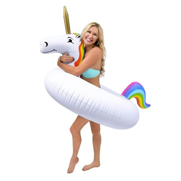 GOFLOATS UNICORN POOL FLOAT PARTY TUBE OFFICIAL PRODUCT - UNISORN - WHITE New
