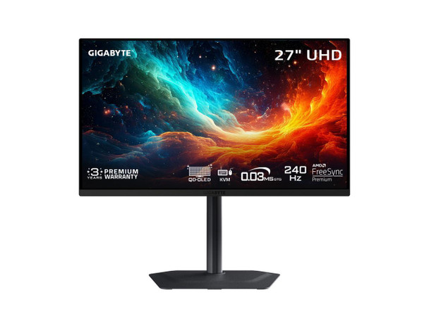 GIGABYTE - MO27U2 - 27" QD-OLED Gaming Monitor - UHD 3840x2160 - 240Hz - 0.03ms