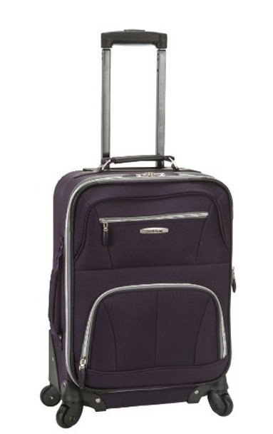 ROCKLAND PASADENA SOFTSIDE SPINNER WHEEL LUGGAGE, CARRY-ON 20" - PURPLE New