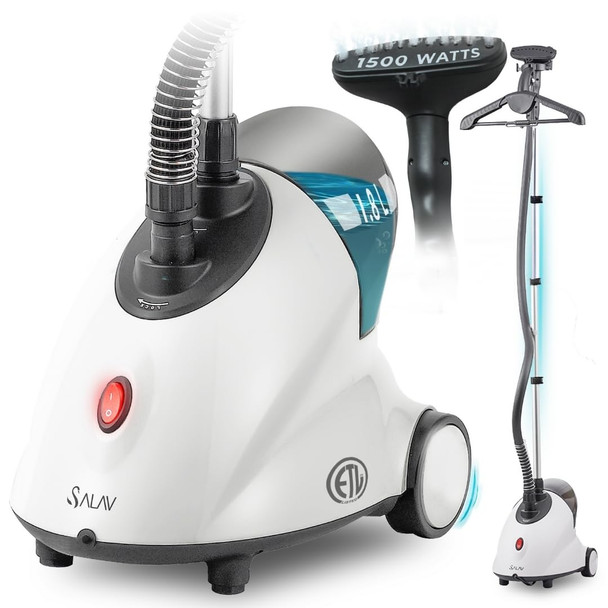 SALAV STANDING GARMENT STEAMER WITH ROLL WHEELS EASY MOVEMENT 1.8L - WHITE