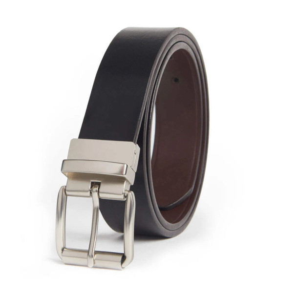 GIORGIO BRUTINI CASUAL REVERSIBLE LEATHER BELT - SIZE M - BLACK/BROWN REVERSIBLE New