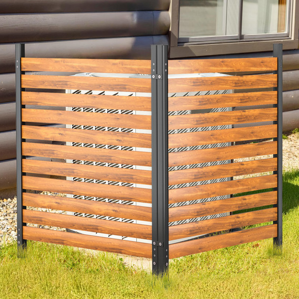 GREENER Privacy Screens 2PCS 38" W x 42" H No Dig Privacy Fence Screen Wood
