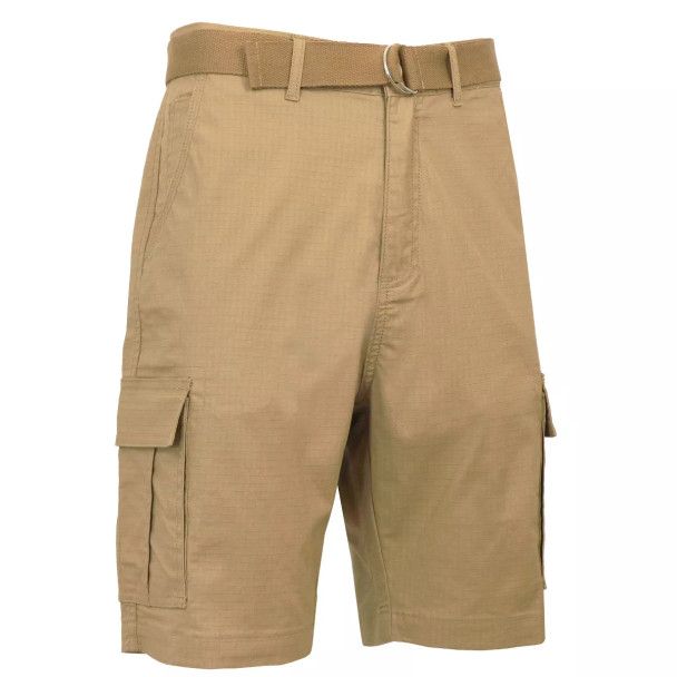 GALAXY BY HARVIC MEN'S RIPSTOP CARGO SHORTS WITH BELT - SIZE: MEN 42 - KHAKI New