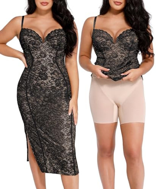 Popilush Lace Cocktail Dresses for Women - Formal Party Corset Shapewear Dress New