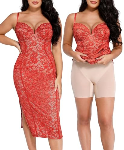 Popilush Lace Cocktail Dresses for Women - Formal Corset Shapewear Dress New
