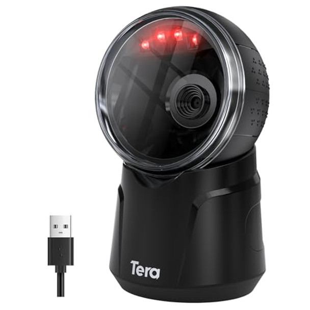TERA BARCODE SCANNER DESKTOP OMNIDIRECTIONAL: 1D 2D QR HANDS FREE USB WIRED