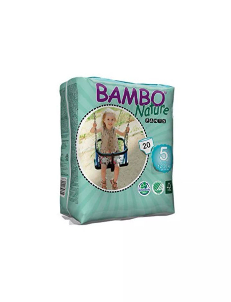 BAMBO NATURE BABY DIAPERS 20 TRAINING PANTS SIZE 5 (26-44 LB) FOR SENSITIVE SKIN New