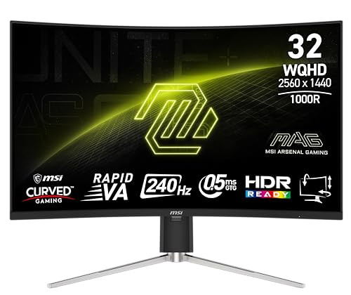 MSI MAG 325CQRXF E2 31.5" 2560 x 1440 (WQHD) Monitor, 240Hz, HDMI, VESA, Black