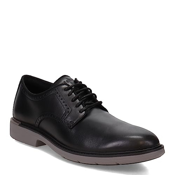 COLE HAAN MEN'S GOTO PLAIN TOE OXFORD - SIZE: MEN 10.5 - BLACK/GRAY MIDSOLE