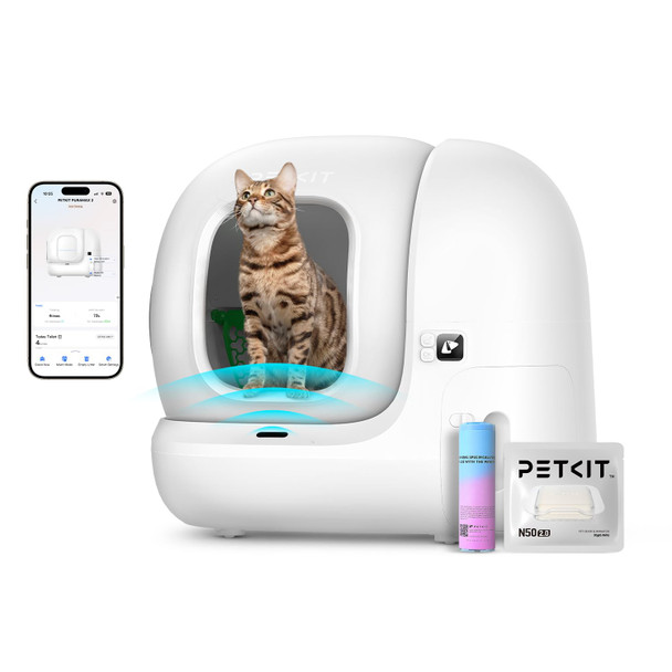 PETKIT Puramax 2 Automatic Self-Cleaning Cat Litter Box, App Control - WHITE