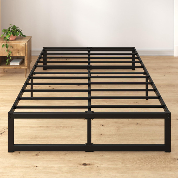 Zinus ABEL 14 Inch Platform Bed Frame Steel Slat Support OLB-QLSP-14KS - Black
