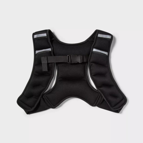 ALL IN MOTION WEIGHTED VEST 8LB - TOTAL BODY WORKOUT, RECYCLED MATERIAL - BLACK