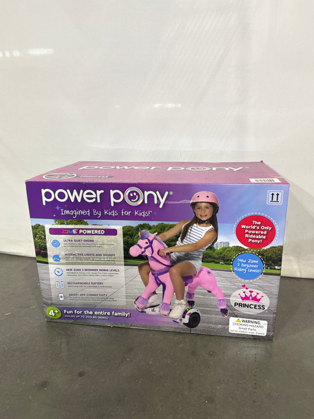 POWER PONY RIDING TOY PRINCESS ZUME V2: STEEL RIDE-ON ANIMAL 8 MPH - PINK New
