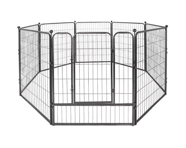 CAPHAUS 40-INCH HEIGHT FOLDABLE HEAVY-DUTY PET PLAYPEN DOOR SET OF 8 - BLACK