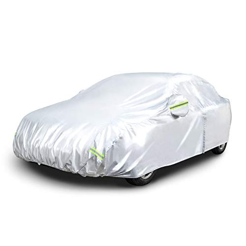 AMAZON BASICS WEATHERPROOF CAR COVER 150D OXFORD UP TO 170" DS-CC04 - SILVER
