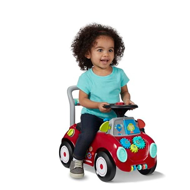 RADIO FLYER TODDLER CAR RIDE ON TODDLER TOYS FOR AGES 1-3 BABY TOYS - RED
