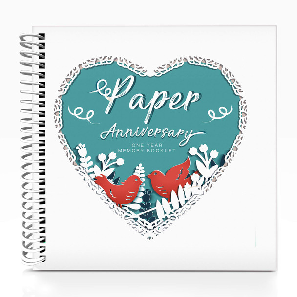 UNCONDITIONAL ROSIE UNIQUE FIRST WEDDING ANNIVERSARY MEMORY BOOK WHITE/GREEN