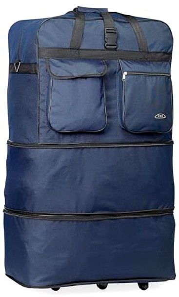 CLOUD NINE ROUNDTRIP EXPANDABLE ROLLING WHEELED DUFFLE BAG SPINNER 40" - BLUE