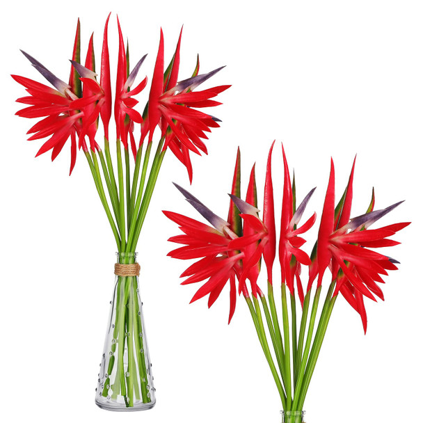 Giegxin 10 Pieces Bird of Paradise Artificial Plant 22" Flowers - Red Giegxin 10 Pieces Bird of Paradise Artificial Plant 22" Flowers - Red