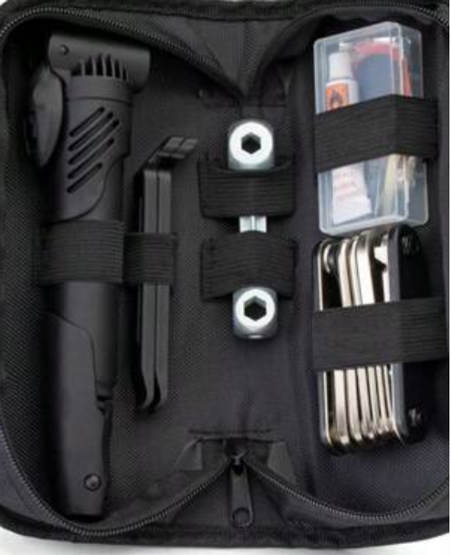SCHWINN DELUXE BIKE REPLAIR KIT 12 PIECES PLUS CARRING BAG - BLACK New