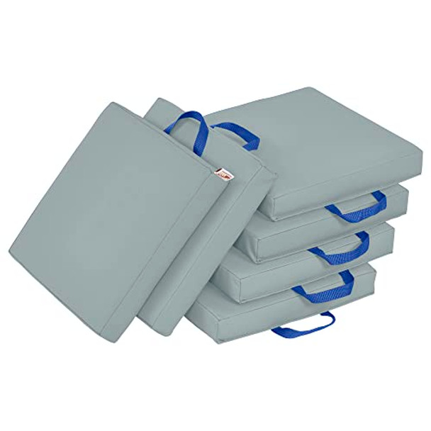 ECR4KIDS SOFTZONE FLOOR CUSHIONS SQUARE FLEXIBLE SEATING GRAY 6-PIECE - GRAY