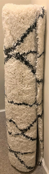 PROJECT 62 5'X7' GEOMETRIC DESIGN ANNENBERG EYELASH WOVEN AREA RUG - SHAG CREAM New
