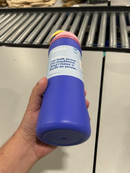 OWALA 24OZ FREE SIP STAINLESS STEEL BOTTLE LIGHT GRAY TOP LID - BLUE-TEEN SPIRIT