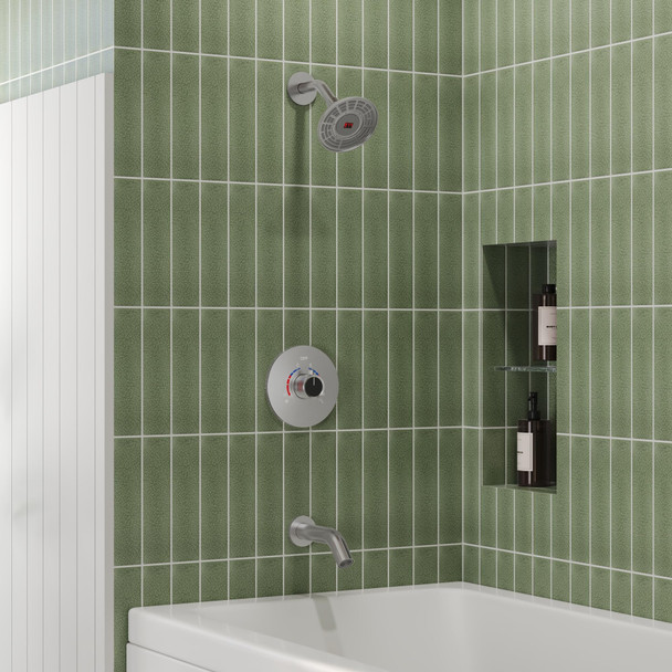 EVERSTEIN Digital Display Shower Faucet Set, Shower Tub Faucet - NICKEL