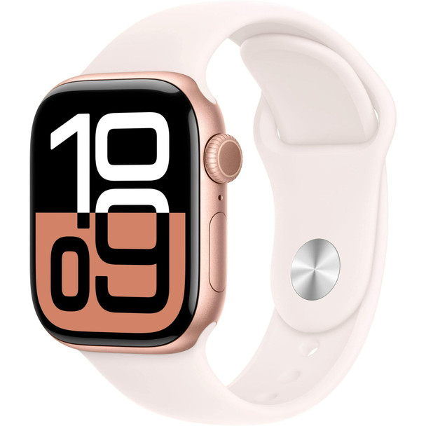 Apple Watch Series 10 GPS, 46mm - Rose Gold Alum Case Light Blush Band, M/L