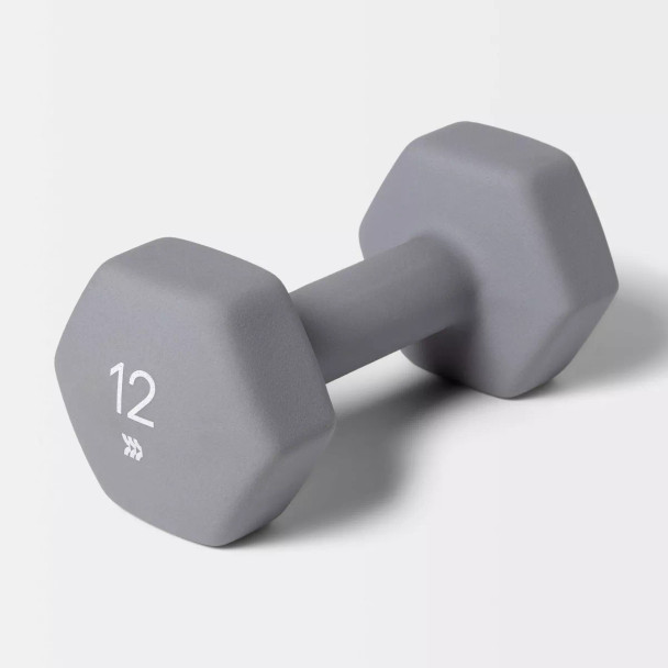 ALL IN MOTION DUMBBELL 12 LB HAND WEIGHT - GRAY