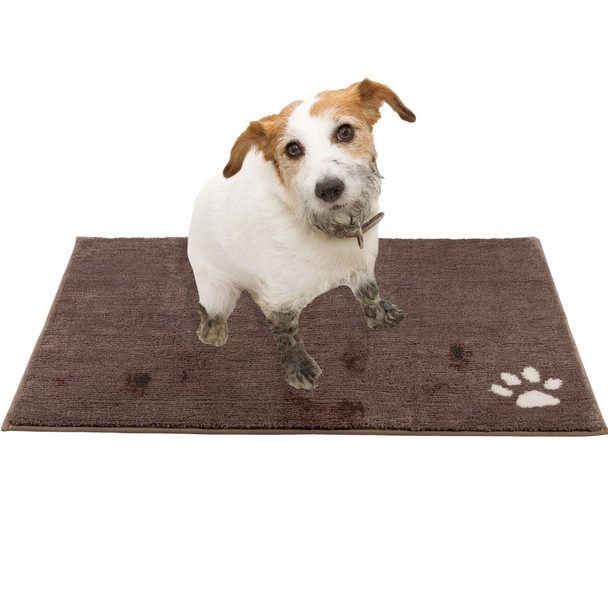 PETMAKER DOG DOOR MAT 36X26-INCH LARGE ENTRYWAY RUG WITH NON-SLIP BACK - BROWN