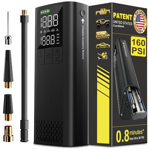 BBD CAR TIRE INFLATOR PORTABLE AIR COMPRESSOR, 0.8 MIN FULL INFLATION 160PSI New