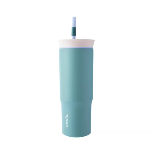 OWALA 24OZ STAINLESS STEEL STRAW TUMBLER - MISTY MEADOWS