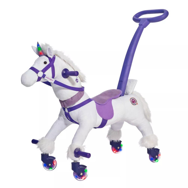 POWER PONY PUSH RIDING TOY 3+ YEARS, 100 LB CAPACITY - WHITE