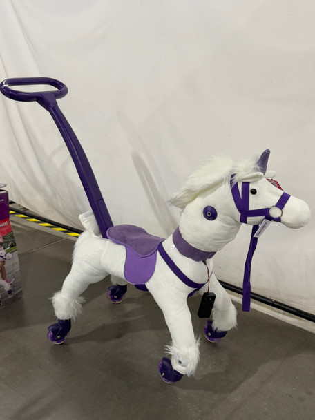 POWER PONY PUSH RIDING TOY 3+ YEARS, 100 LB CAPACITY - WHITE