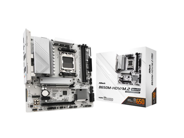 ASRock B650M-HDV/M.2 White AM5 AMD B650 Micro ATX Motherboard